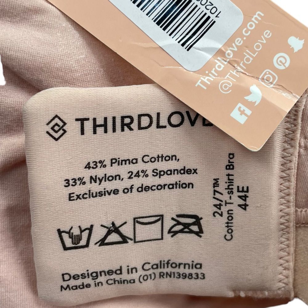 Thirdlove 24/7 Pima Cotton  T-Shirt Underwire Bra Size‎ 44E NEW - Picture 10 of 11